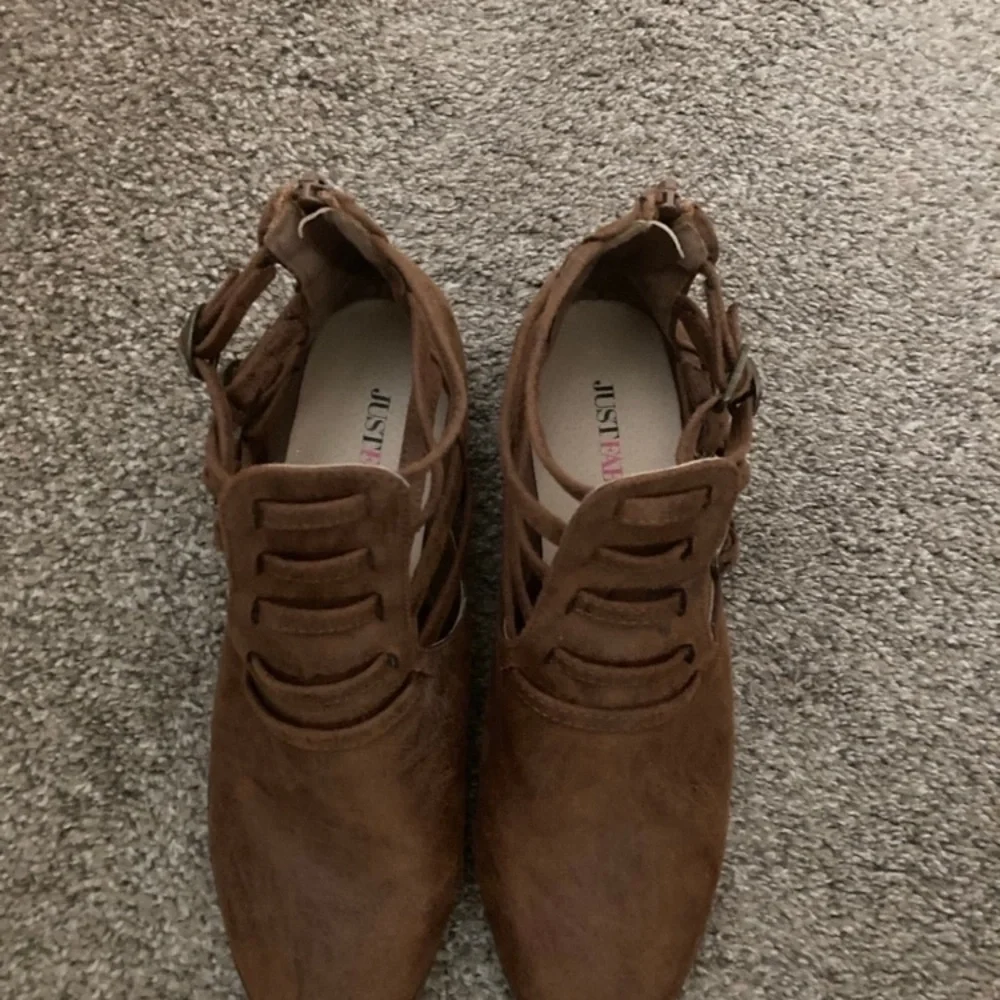 Women's Brown Strappy Booties - Picture 5 of 6